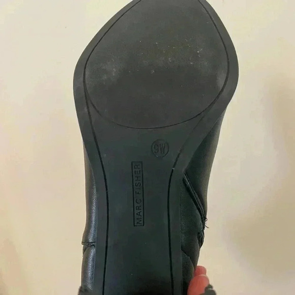 MARC FISHER DYVINE WOMENS BLACK BLOCK HEEL ANKLE BOOTIE SIZE 9 - Picture 5 of 7